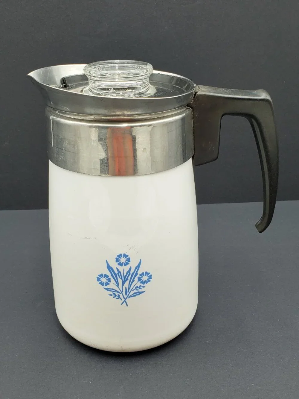 Corningware Blue Cornflower 6 C Stovetop Percolator Complete 5 Piece Coffee Pot - Picture 2 of 11